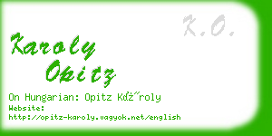 karoly opitz business card